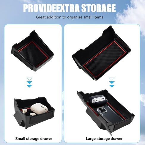 Upgrade 2PCS Center Console Storage Drawer for Toyota 4Runner 5th Gen 2014-2022 2023 2024,Front-Mounted Cubbies Organizer Extra Storage Box Center Center Organizer Interior Accessories in Kuwait