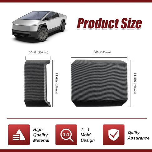 غطاء مسند ذراع وحدة التحكم المركزية GearUp متوافق مع Tesla Cybertruck 2025 2024 2023 (ألياف الكربون غير اللامعة) in Saudi Arabia