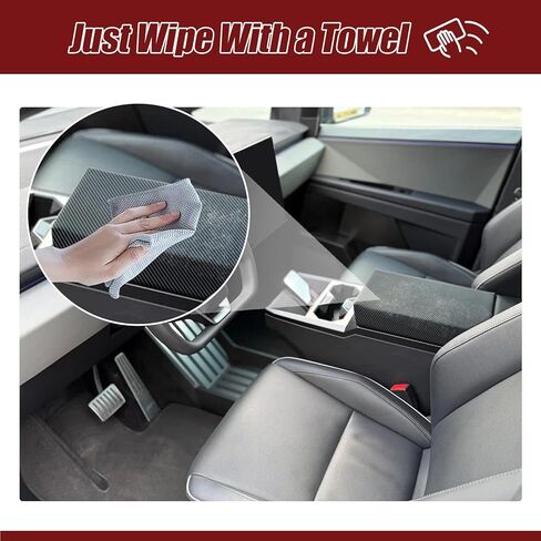 غطاء مسند ذراع وحدة التحكم المركزية GearUp متوافق مع Tesla Cybertruck 2025 2024 2023 (ألياف الكربون غير اللامعة) in Saudi Arabia
