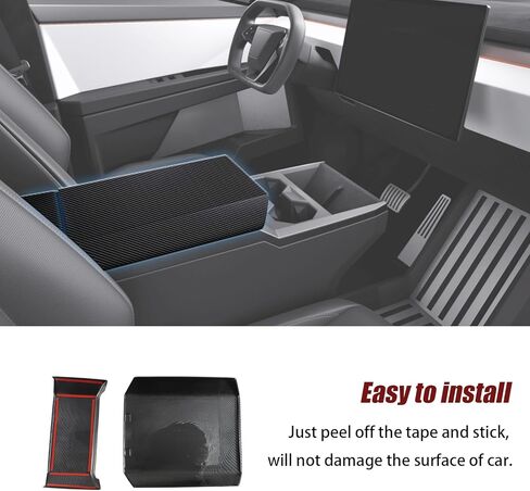 غطاء مسند ذراع وحدة التحكم المركزية GearUp متوافق مع Tesla Cybertruck 2025 2024 2023 (ألياف الكربون غير اللامعة) in Saudi Arabia