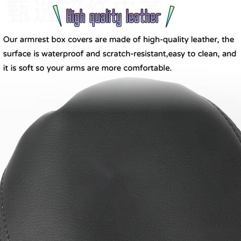 Custom Interior Accessories for 2023 Lexus RX 350 RX 350h RX 450h+ RX 500h Leather Center Armrest Box Cover Armrest Cushion Central Armrest Protector Pad(Black with Black Stitching) in Kuwait