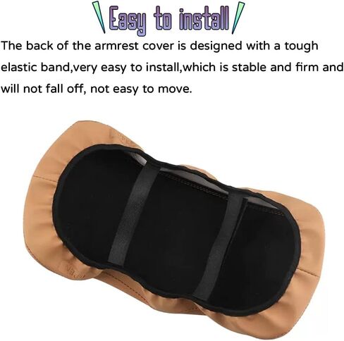 Custom Interior Accessories for 2023 Lexus RX 350 RX 350h RX 450h+ RX 500h Leather Center Armrest Box Cover Armrest Cushion Central Armrest Protector Pad(Black with Black Stitching) in Kuwait