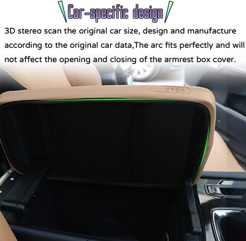 Custom Interior Accessories for 2023 Lexus RX 350 RX 350h RX 450h+ RX 500h Leather Center Armrest Box Cover Armrest Cushion Central Armrest Protector Pad(Black with Black Stitching) in Kuwait