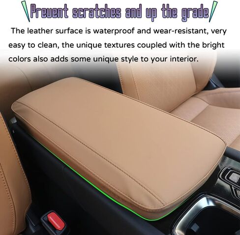 Custom Interior Accessories for 2023 Lexus RX 350 RX 350h RX 450h+ RX 500h Leather Center Armrest Box Cover Armrest Cushion Central Armrest Protector Pad(Black with Black Stitching) in Kuwait