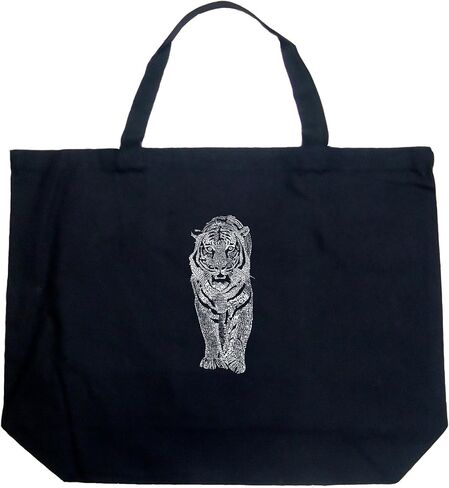 LA POP ART Word Art Large Tote Bag - Tiger Black in Kuwait