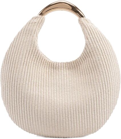 Straw Crescent Bag for Women – Boho Braided Summer Beach Tote Purse, Lightweight Top Handle Handbag for Vacation Casual Daily in Saudi Arabia