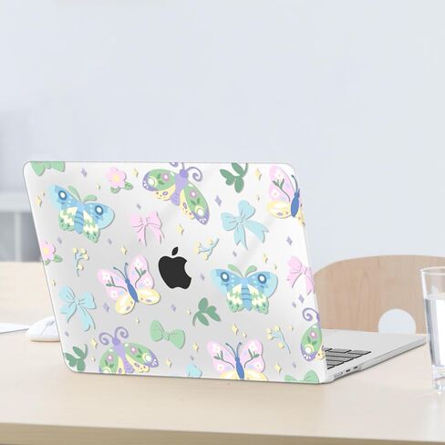 حافظة MOSISO متوافقة مع جهاز MacBook Air 13 بوصة 2026 2025 2024-2022 M4 A3240 M3 A3113 M2 A2681، غطاء صلب من البلاستيك وغطاء لوحة مفاتيح وواقي شاشة لجهاز MacBook Air 13.6 بوصة، فراشات رسم in Saudi Arabia