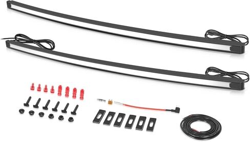 مصابيح شبكة LED مزدوجة لفورد، Muto-Beam 2PCS 37 بوصة DRL LED مجموعة مصبغة منحني شريط ضوء أمامي مصبغة شريط إضاءة لـ 2017-2022 Ford Super Duty F-250 F350 F150 Platinum in Kuwait