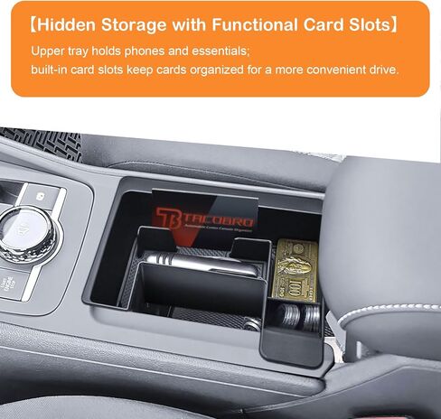 TACORBO Center Console Tray Compatible with Volkswagen Tiguan 2025 2026, Front Console Organizer VW Tiguan 2025 2026 Accessories,Coin Holder ABS Console Storage Box Tray in Saudi Arabia