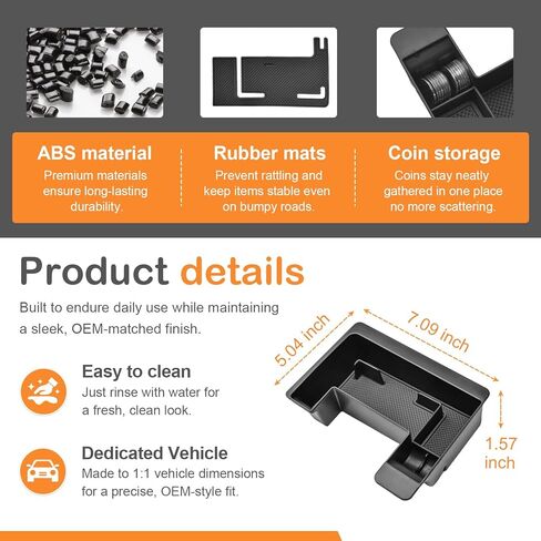 TACORBO Center Console Tray Compatible with Volkswagen Tiguan 2025 2026, Front Console Organizer VW Tiguan 2025 2026 Accessories,Coin Holder ABS Console Storage Box Tray in Saudi Arabia