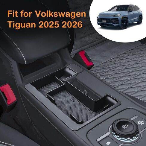 TACORBO Center Console Tray Compatible with Volkswagen Tiguan 2025 2026, Front Console Organizer VW Tiguan 2025 2026 Accessories,Coin Holder ABS Console Storage Box Tray in Saudi Arabia