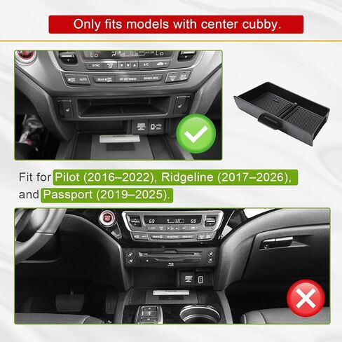 Center Console Drawer Organizer Compatible with Honda Pilot 2016-2022 / Ridgeline 2017-2026 / Passport 2019-2025 Accessories, Pull-Out Removable Storage Tray Secret Cubby Holder for Small Items in Saudi Arabia