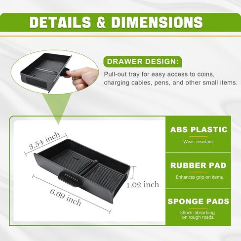 Center Console Drawer Organizer Compatible with Honda Pilot 2016-2022 / Ridgeline 2017-2026 / Passport 2019-2025 Accessories, Pull-Out Removable Storage Tray Secret Cubby Holder for Small Items in Saudi Arabia