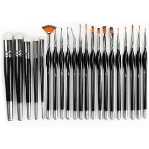 مجموعة فرش طلاء 21 قطعة، فرش طلاء أكريليك، فرش طلاء مع بقعة جافة بزاوية، بطانة، مسطحة، مستديرة، فرشاة أكريليك للألوان المائية، لوحات قماش أكريليك، طلاء الوجه، طلاء الجسم in Kuwait