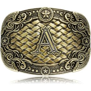 Btilasif Belt Buckle Men, Initial Letters Western Cowboy Buckle for Men Women, Rodeo Western Gifts for Cowboy Cowgirl in Kuwait