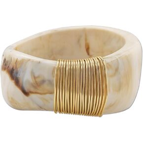 FUNOJOY Gold Acrylic Bangle Bracelets for Women Simple Oval Polished-Finish Chunky Bangle Bracelet Wide Chunky Fashion Jewelry Gift in Kuwait