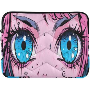 حقيبة كمبيوتر محمول Kawaii Anime Eyes لأجهزة الكمبيوتر المحمول مقاس 15-16 بوصة، حقيبة كمبيوتر محمول مقاومة للصدمات ومقاومة للماء مع سحاب، غطاء واقٍ نحيف وخفيف الوزن in Kuwait