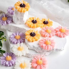 Daisy Flower Scented Candles,4 Color Floral Water Floating Candles with Gift Bags,Natural Soy Wax Essential Oil Decorative Candles for Valentine's Day,Wedding& Romantic Events in Saudi Arabia