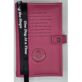 أغطية كتب كولفر غلاف كتاب مزدوج AA للكتاب الكبير العادي واثني عشر واثني عشر باللون الوردي مع صلاة الخطوة الثالثة وحامل الميدالية in Kuwait