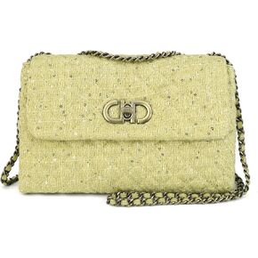 Tweed Crossbody Bag for Women,Elegant Quilted Shoulder Bag for Women,Evening Clutch for Weddings in Saudi Arabia