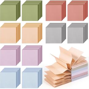 36Pads Pop Up Sticky Notes, Accordion Sticky Notes 3x3 Refills Vintage Colored Sticky Note Adhesive Memo Pads Popup Post Stickies Accordion Style Pop Up Notes for Dispenser Home Office School Meeting in Kuwait