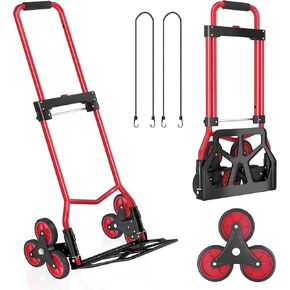 Stair Climbing Cart, 280 lbs Capacity Stair Climbing Truck and Dolly, Heavy-Duty Folding Stair Dolly with Stretchable Handle, 2 Elastic Ropes for Home Shopping Moving Warehouse in Saudi Arabia