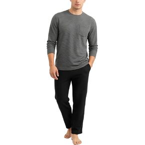 Mens Soft Striped Pajama Sets Long Sleeve Full Length Pants Pjs Sleepwear with Pockets 2 Piece Comfy Nightwear in Saudi Arabia