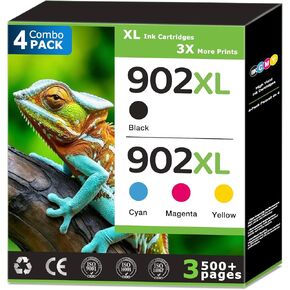 902XL Ink Cartridges Compatible For HP 902 Ink Cartridges Combo Pack Work with HP Printer Ink 902 Ink Cartridges for OfficeJet Pro 6978 6968 6963 6964 6962 6950 6954 6951 6960 6975 Printer(4 Pack) in Kuwait