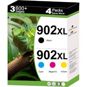 902 XL Ink Cartridges Combo Pack Replacement for HP 902XL(HP902 HP902XL)to use with OfficeJet 6978, 6968, 6958, 6970, 6960, 6975, 6962, 6950, 6954, 6951,6956,6961,6963,6964 Printers (4-Pack,K/C/M/Y) in Kuwait