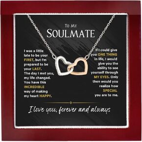 قلادة لصديقتك من الفولاذ المقاوم للصدأ قلادة على شكل قلب متشابك مع زركونيا مكعب هدية رومانسية لصديقاتك، أو أعياد الميلاد، أو الذكرى السنوية، أو عيد الحب، أو مجوهرات الكريسماس للنساء in Kuwait