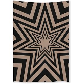 الأسود والبيج هندسية نجمة نسيج Y2K الجمالية وسط المدينة فتاة الجدار شنقا خمر العصرية الهبي جدار الفن للنساء الفتيات هدية غرفة المعيشة غرفة نوم جدار ديكور 40x60 بوصة in Kuwait