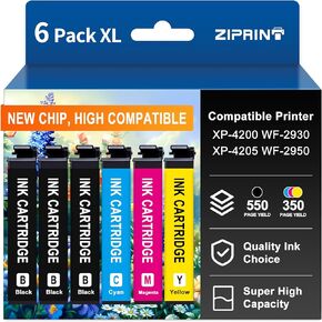 ZIPRINT Remanufactured Ink Cartridge Replacement for EPSON 232 232XL Ink Cartridges Combo Pack (6Pack) Compatible with XP-4200 WF-2950 XP-4205 WF-2930 Printer Ink (3*Black/Cyan/Magenta/Yellow) in Kuwait