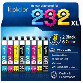 Remanufactured Replacement for Epson 232XL Ink Cartridges Combo Pack Latest Upgrade Chip High Yield for Expression Home XP-4200 XP-4205 WorkForce WF-2930 WF-2950 Printer 8 Pack (2BK 2C 2M 2Y) in Saudi Arabia