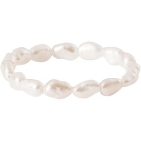 Purelei® Pearly Ring (White), Elastic Women's Ring Made of Waterproof Pearls, Elegant Ring with Keshi Pearls, Gifts for Women, Various Sizes in Kuwait