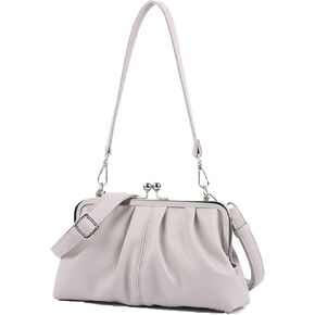 Slouchy Women's PU Leather Kiss Lock Hobo Crossbody Bag Kiss Clasp Purse Crossbody Shoulder Bags Wallet Handbags Tote Purses in Kuwait