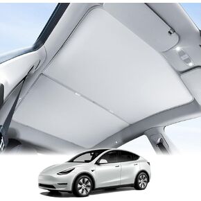 for Tesla Model Y Glass Roof Sunshade Upgrade 3.0 Top Window Ice Crystal Sun Shades Fit 2020-2023 Model Y Protection Accessories Set of 2(Black) in Kuwait