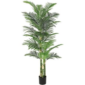 شجرة نخيل وهمية مقاومة للأشعة فوق البنفسجية بطول 8 أقدام مع ضوء شمسي دافئ/أبيض بارد ثنائي اللون وفواكه جوز الهند، شجرة نخيل صناعية مقاس 96 بوصة، شجرة جوز هند صناعية مضيئة بجانب حمام السباحة في الفناء الخلفي لديكور المنزل in Kuwait