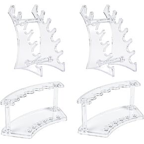 4 قطع من حامل أقلام الأكريليك حامل أقلام شفاف للمكتب، 6 فتحات منظم أقلام بلاستيكية رف حامل أقلام رصاص مطرز لأقلام النافورة وفرشاة مكياج الحواجب in Kuwait