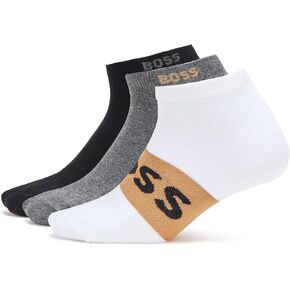 BOSS Men's 3 Pack Contrast Logo Ankle Socks in Kuwait