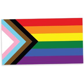 علم Progress Pride Flag LGBTQ POC Transgender Flag - نافذة تتشبث ثابتة نابضة بالحياة - 4 بوصات in Kuwait