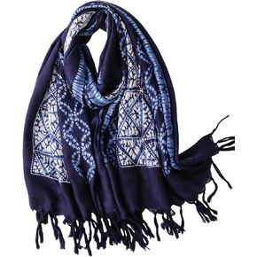 وشاح مصبوغ بربطة عنق للنساء، أوشحة بوهو قطنية كبيرة خفيفة الوزن، شالات ناعمة للسفر، غطاء للربيع والصيف والخريف in Kuwait