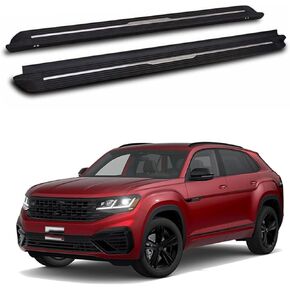 لوح الجري يناسب VW Atlas Cross Sport 2020-2025 قضبان الخطوات ABS لوحات الجري الجانبية قضبان Nerf in Saudi Arabia
