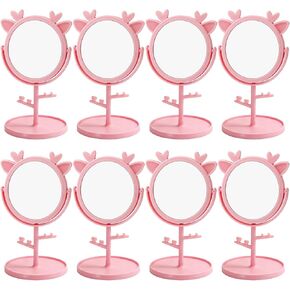 8 قطع مرآة لحفلات السبا مع زينة لأذن الغزلان، لوازم حفلات النوم للفتيات، لوازم حفلات النوم، مرآة كبيرة لحفلات النوم، هدايا عيد الميلاد الوردية (وردي) in Kuwait