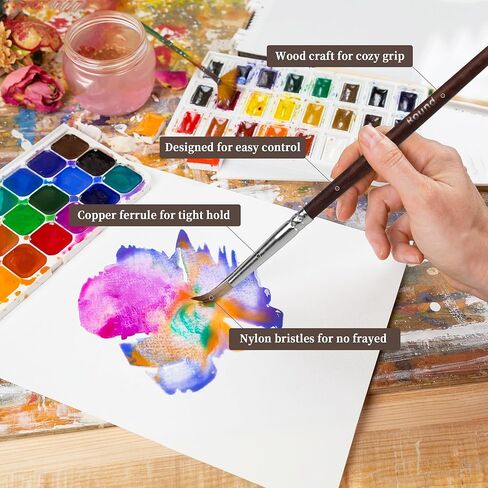 مجموعة فرش طلاء 26 قطعة، فرش طلاء أكريليك، فرش طلاء مع شريط، مسطحة، زاوية، مروحة، مستديرة، فرشاة أكريليك للألوان المائية، لوحات قماش أكريليك، طلاء الوجه، طلاء الجسم in Kuwait