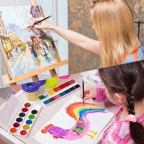 مجموعة فرش طلاء 21 قطعة، فرش طلاء أكريليك، فرش طلاء مع بقعة جافة بزاوية، بطانة، مسطحة، مستديرة، فرشاة أكريليك للألوان المائية، لوحات قماش أكريليك، طلاء الوجه، طلاء الجسم in Kuwait