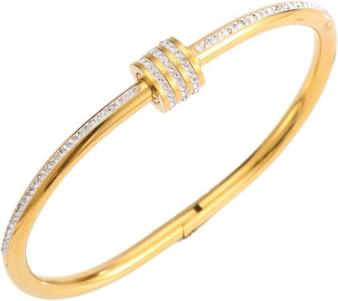 Stainless Steel Oval Shape Rhinestone Bangle Bracelet；love bracelet for women in Saudi Arabia