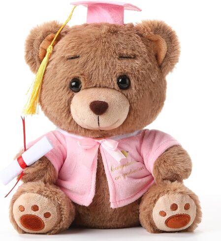 Deekin 10 Inch Graduation Bears Stuffed Animal Class of 2024 Plush Bear in Black Cap Graduation Bear Kindergarten Graduation Gifts Stuffed Bear Plush Bear Toy for Grad Party Decor (Grad Cap) in Saudi Arabia