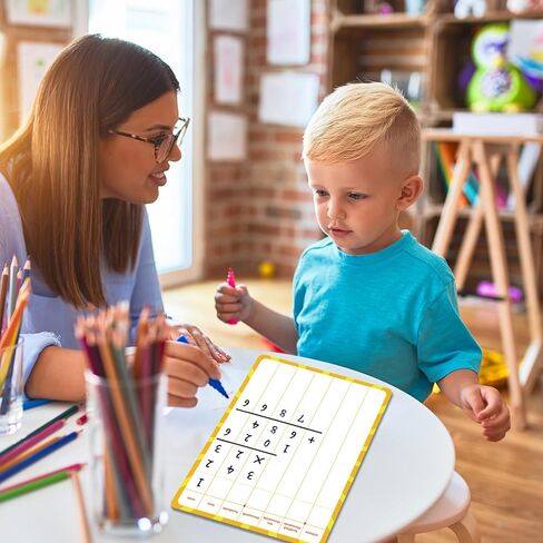 12 Pack Math Manipulatives Whiteboards 9x12inch Long Division Dry Erase Board Double Sided Multi-Digit Computation Math Learning Practice Lapboard Educational Tool for Classroom School Kid Student in Kuwait