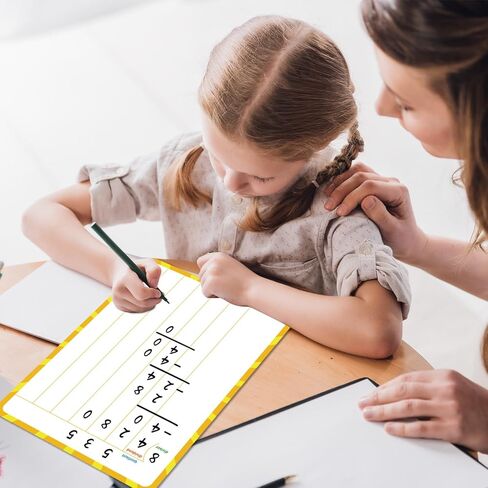 12 Pack Math Manipulatives Whiteboards 9x12inch Long Division Dry Erase Board Double Sided Multi-Digit Computation Math Learning Practice Lapboard Educational Tool for Classroom School Kid Student in Kuwait
