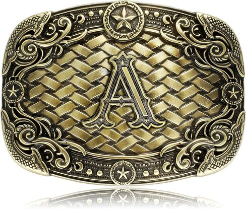Btilasif Belt Buckle Men, Initial Letters Western Cowboy Buckle for Men Women, Rodeo Western Gifts for Cowboy Cowgirl in Kuwait